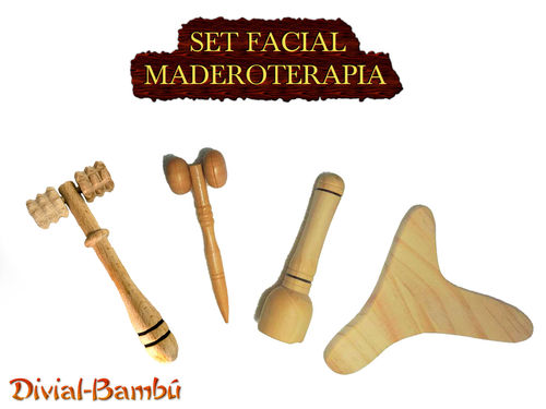 Set Facial Maderoterapia Rodillos + Copa