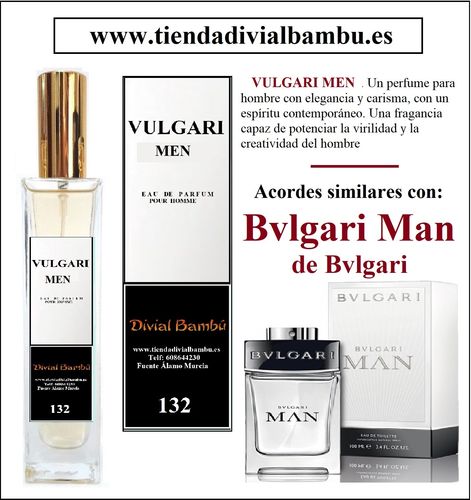 Nº 132 VULGARI MEN perfume hombre 50ml